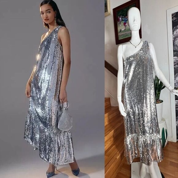 Anthropologie Dresses & Skirts - New Anthropologie x MAEVE
One-shoulder Sequin Dress
$230.00